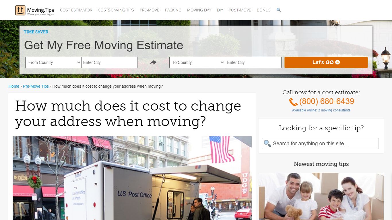 How much does it cost to change your address when moving?