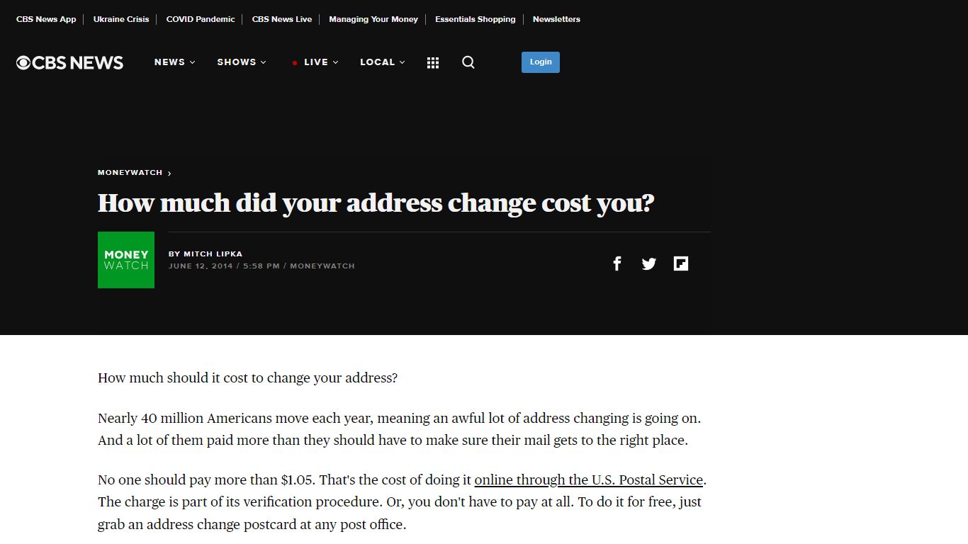 How much did your address change cost you? - CBS News